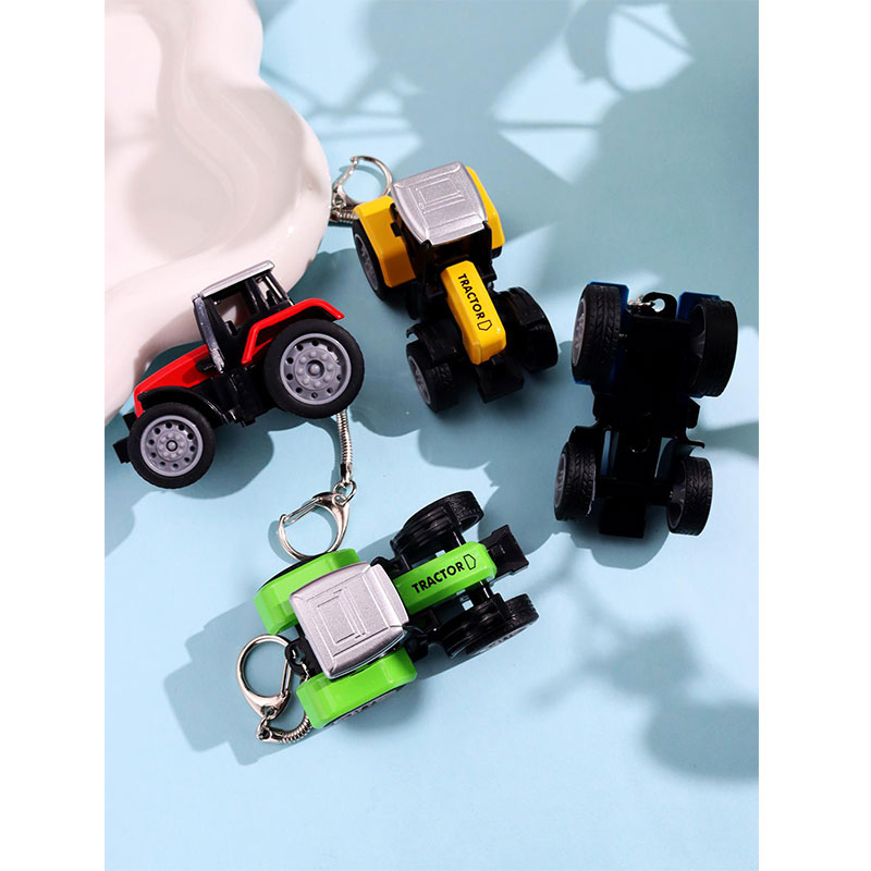Heavy Equipment Keychain - Funny Creative Colorful Resin Tractor Keychain