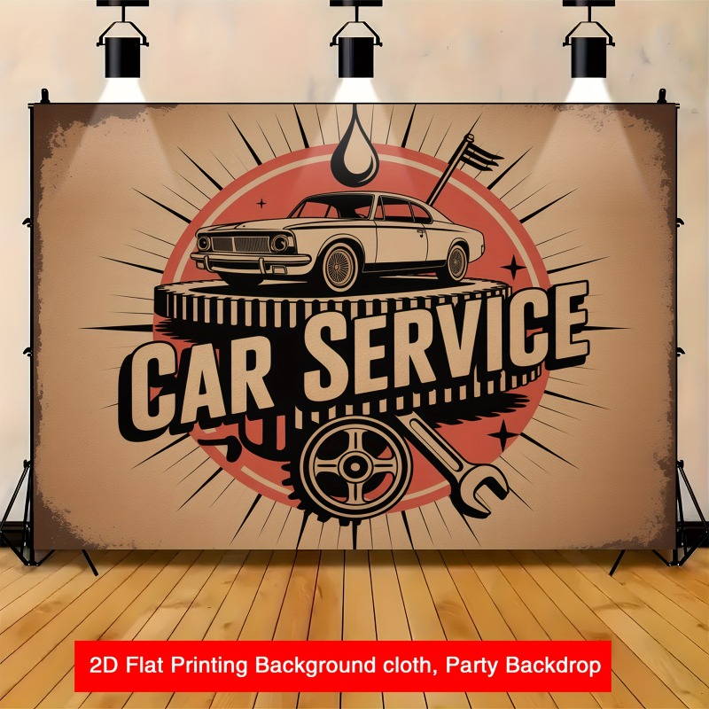 Large retro car service banner - Heavy Equipment Mechanic ulasan dan harga