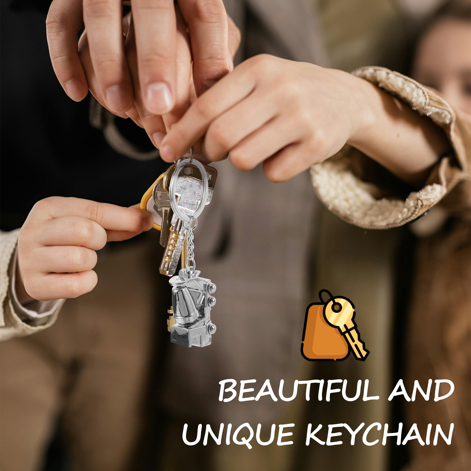 Alloy Keychain Mixer Truck Con - Heavy Equipment Keychain ulasan dan harga