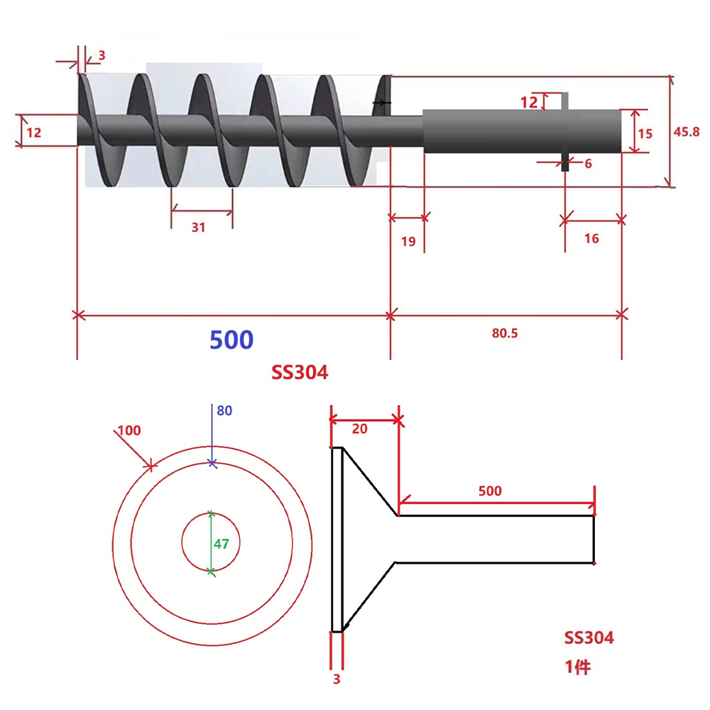 Customized Auger Drill Bit Att - Auger Drill Attachment ulasan dan harga